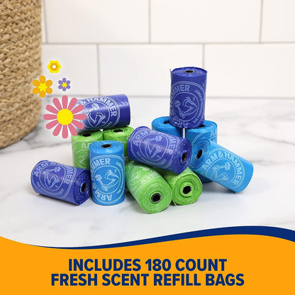 Dog Waste Bag Refills, Assorted Colors, 180 Count